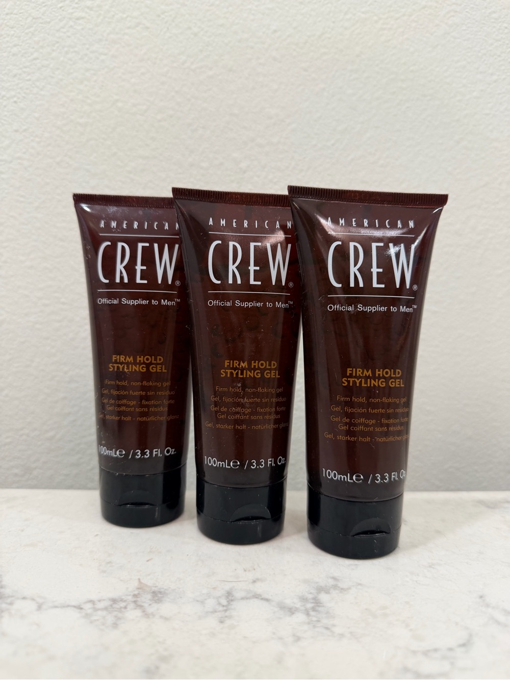 NEW 3 x American Crew Firm Hold Styling Gel - 300ml total